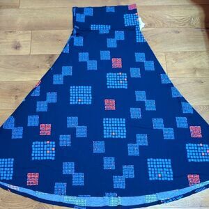 LuLaRoe Geometric Abstract Dipped Slinky Maxi Skirt Dress S NWT